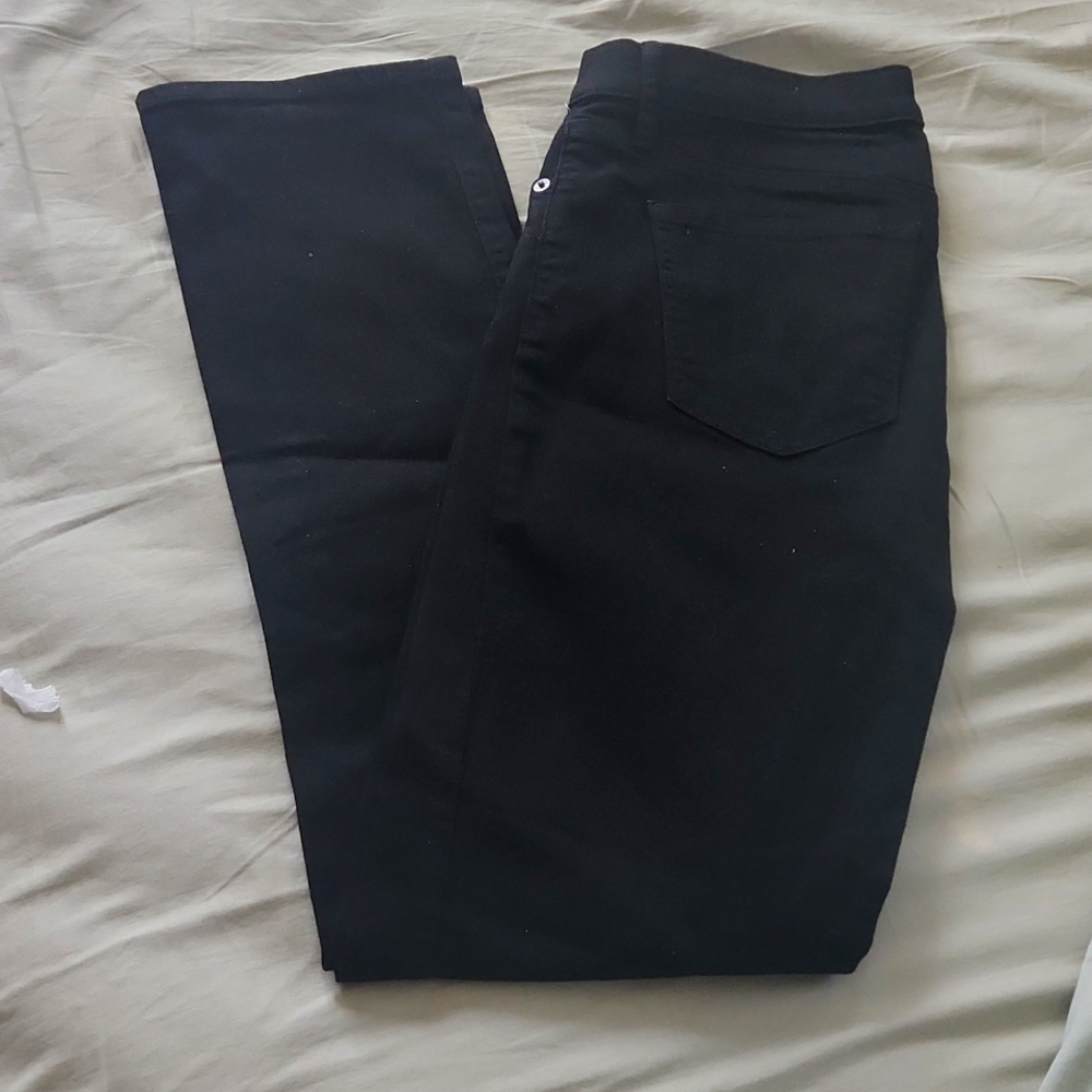 Black straight leg jeans